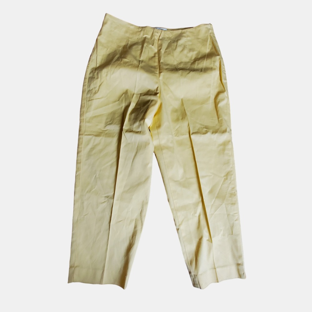 Talbots VTG Stretch Womens Butter Yellow High Waisted Quiet Luxury Pants Size 14